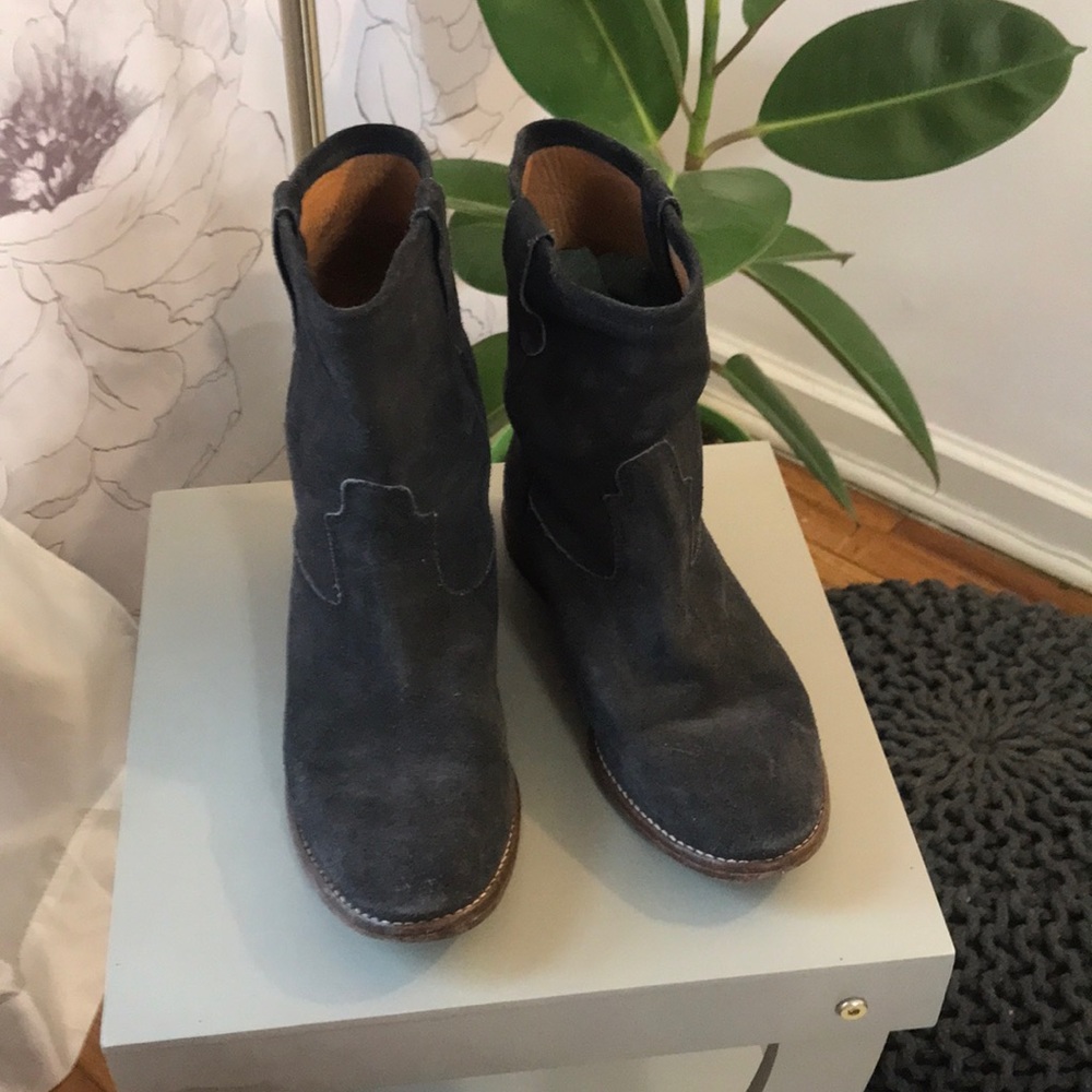 Isabel Marant Gray Suede Slouchy Jenny Boots - 36